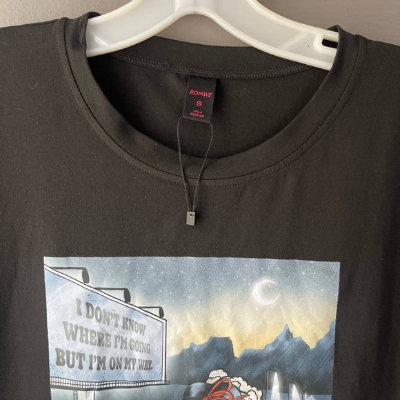 Romwe I Don’t Know Where I’m Going But I’m On My Way ..Women’s Graphic Tee Small - Picture 4 of 8